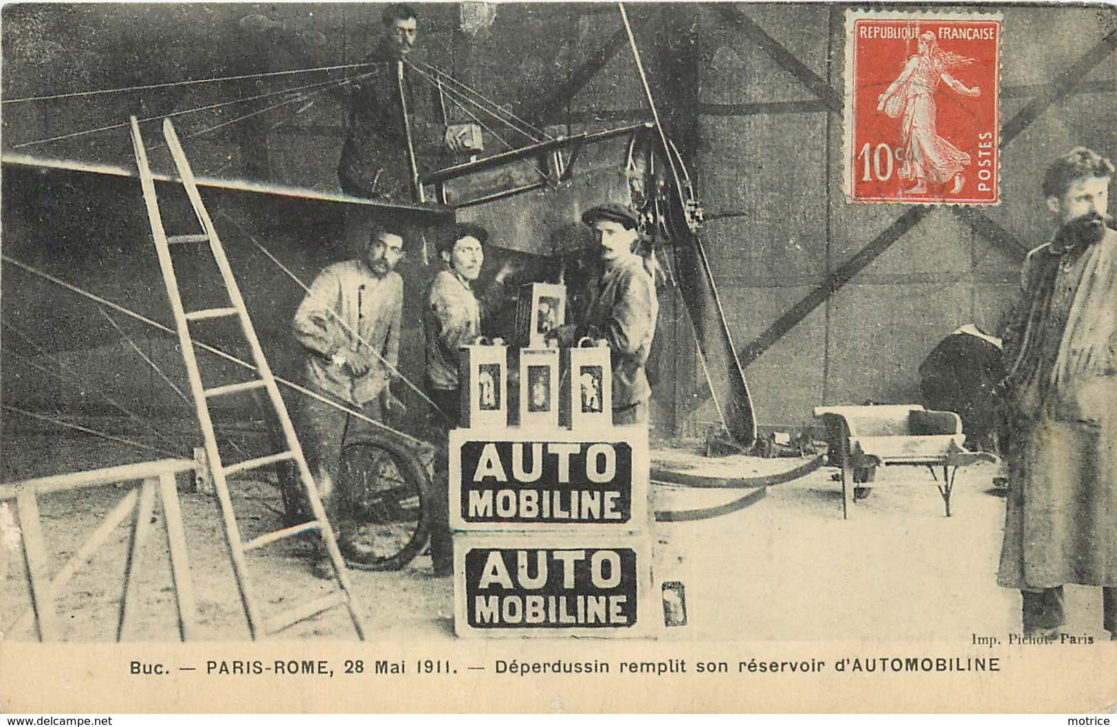 BUC - Vol Paris-Rome Mai 1911, Déperdussin Aviateur, Publicité Automobiline. - Buc