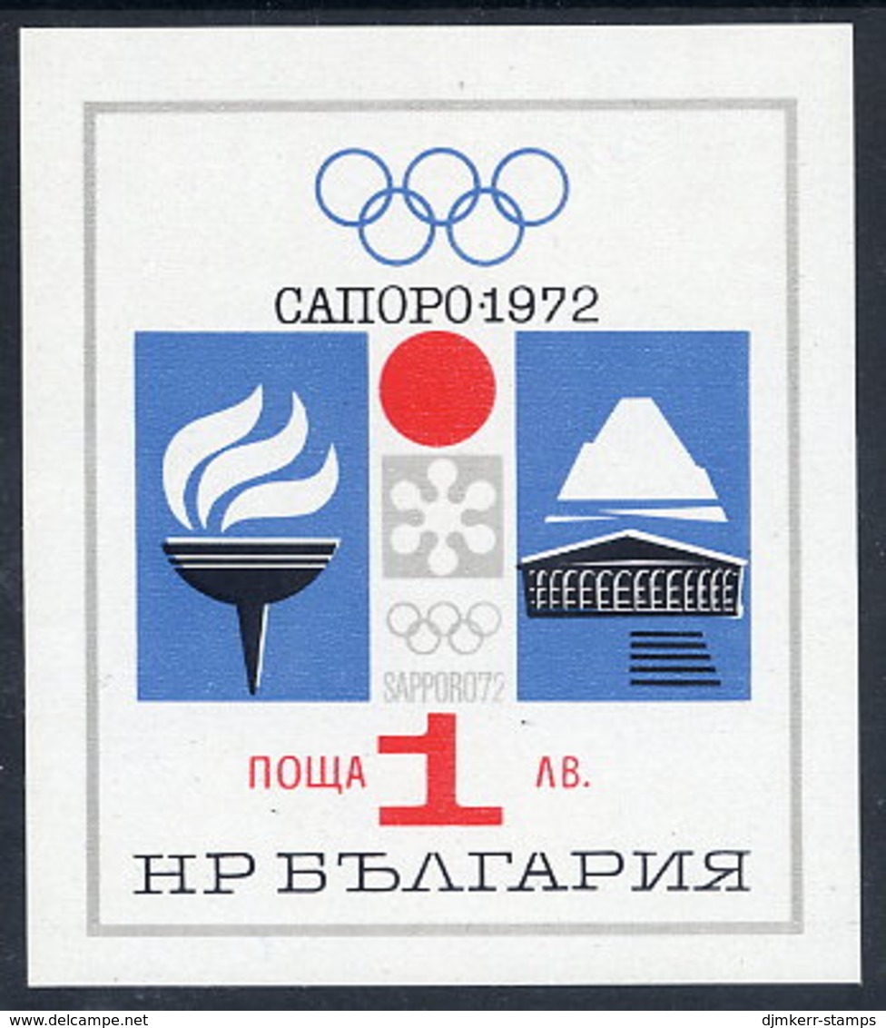 BULGARIA 1971 Winter Olympics Block  MNH / **.  Michel Block 33 - Blocks & Sheetlets