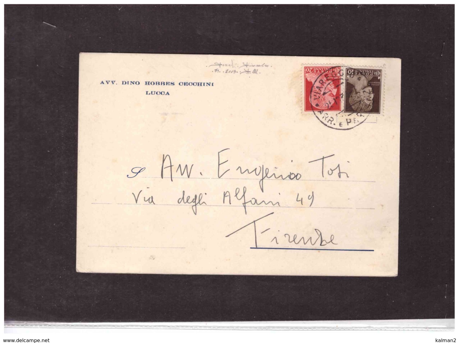 TEM11286  -  VIAREGGIO      / CART. POSTALE   SPEDITA A  FIRENZE - Storia Postale