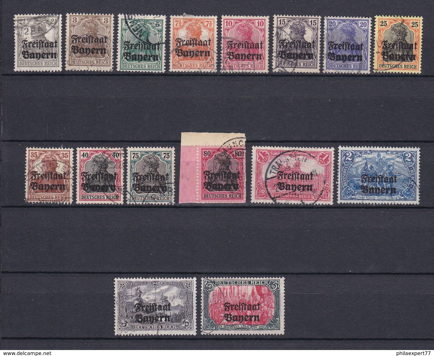 Bayern - 1919 - Michel Nr. 136/151 - Gest. - 75 Euro - Sonstige & Ohne Zuordnung