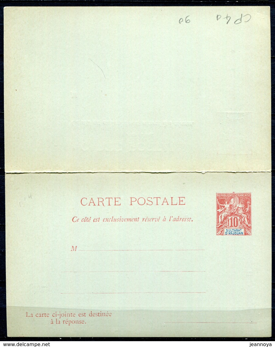 ANJOUAN - ENTIER POSTAL - CPRP N° 4a - NEUVE - SUP & RARE - Unused Stamps