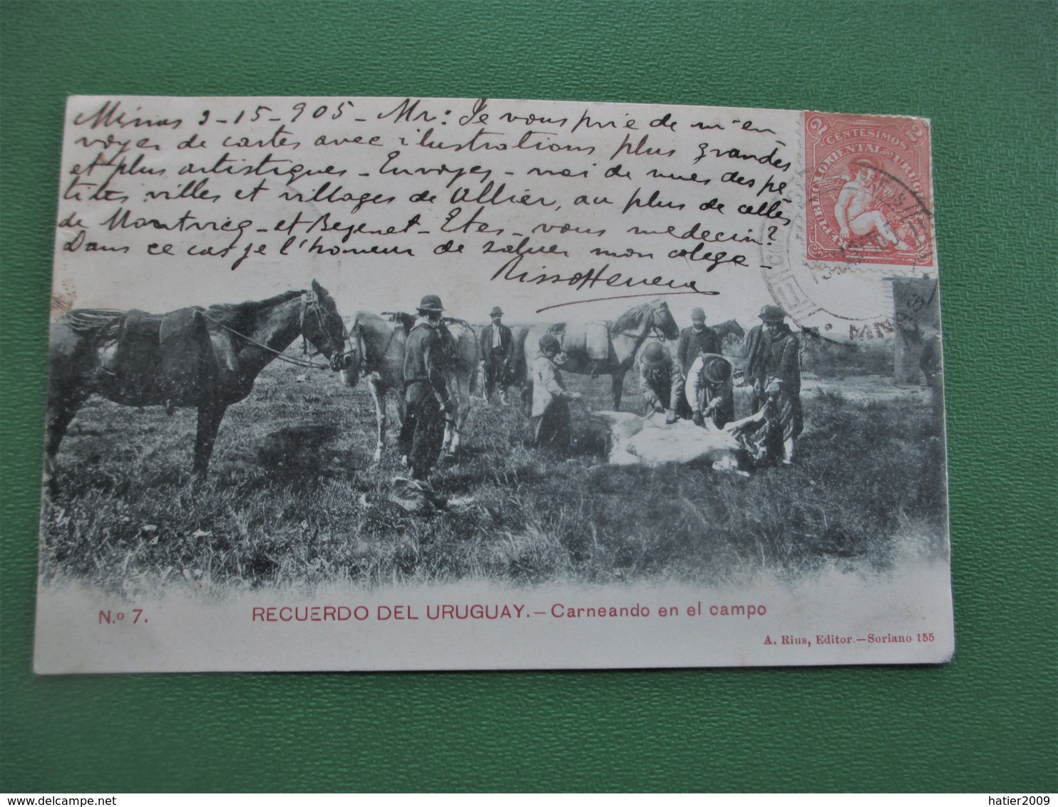 Recuerdo Del URUGUAY - Carneando En El Campo - A. Rius, Editor - SORIANO_voyagé En 1905 - Uruguay