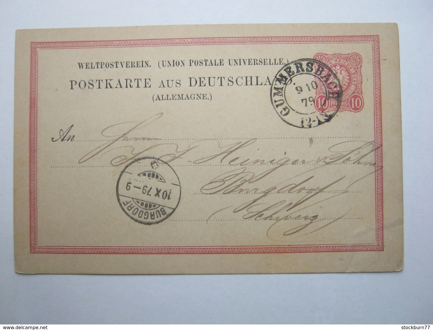 1879 , Ganzsache Mit Stempel GUMMERSBACH - Briefe U. Dokumente