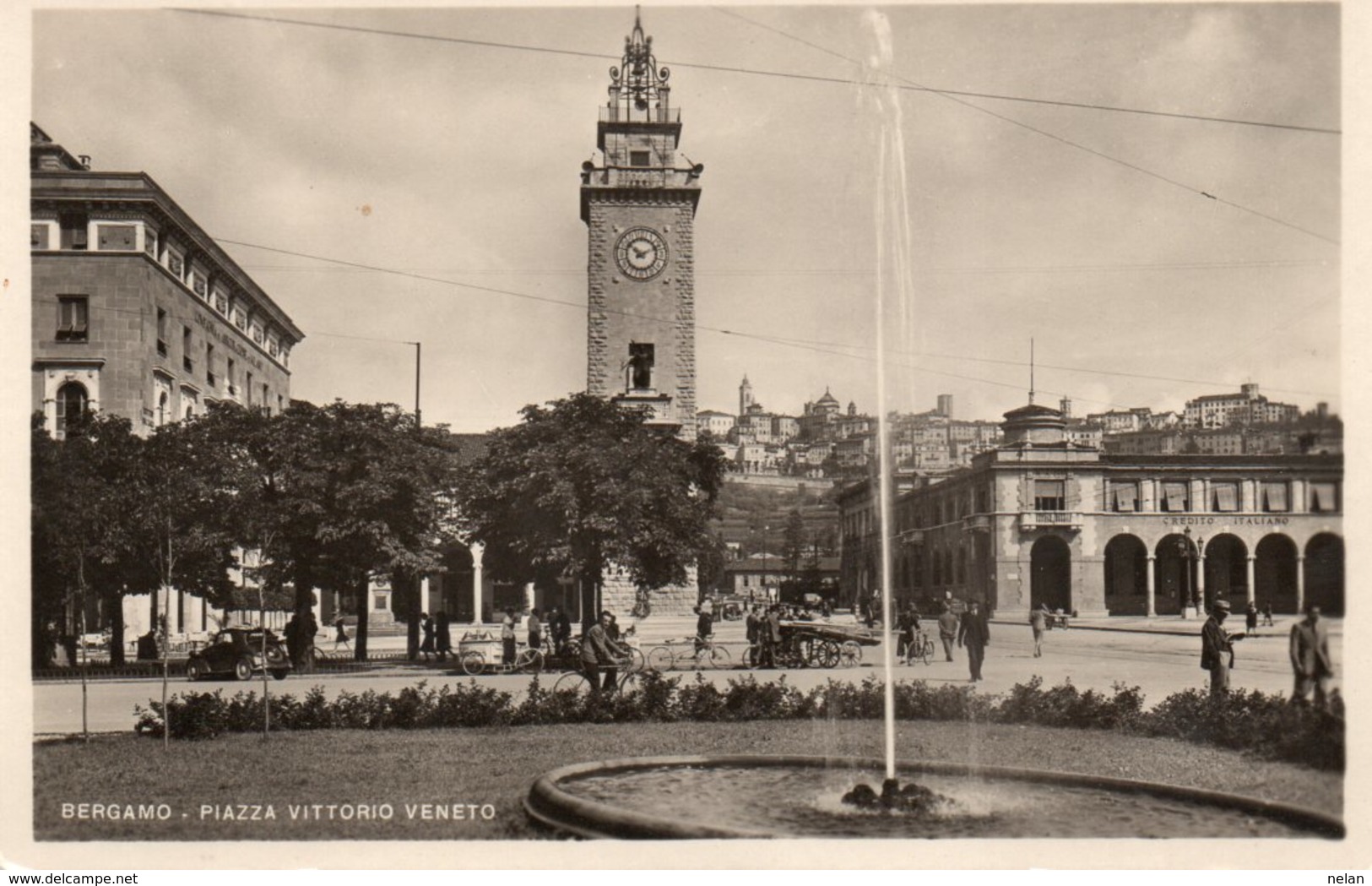 BERGAMO-PIAZZA VITTORIO VENTO-VERA FOTO-1944 - Bergamo