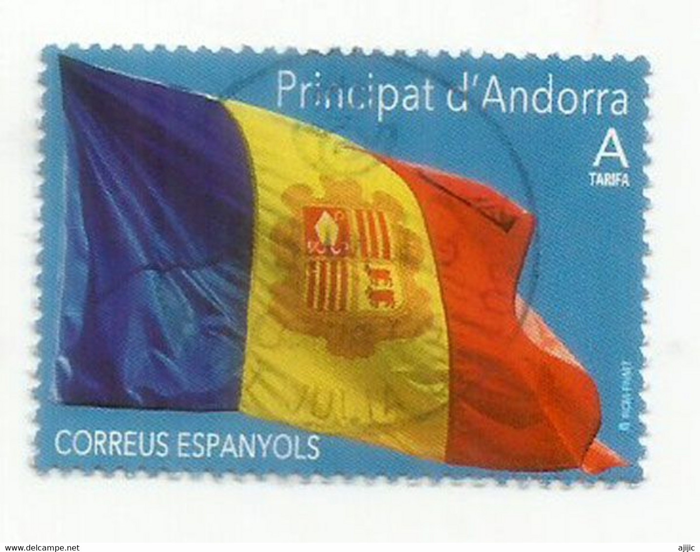 Bandera D'Andorra /Drapeau D'Andorre. (Poder és Més Fort) 2020,  Usado, Primera Calidad - Oblitérés