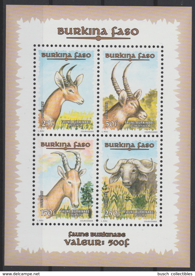 Burkina Faso 1997 Mi. Bl. 171 Faune Burkinabé Fauna Wildlife RARE 4 Val. ** - Burkina Faso (1984-...)