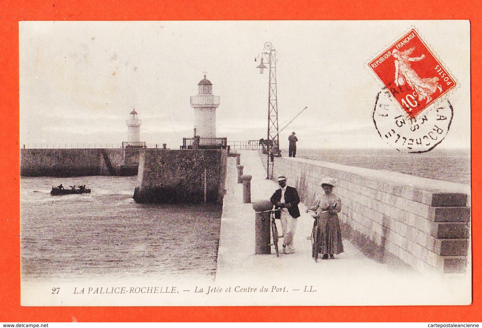 Car627 LA PALLICE ROCHELLE 17-Charente Maritime La Jetée Centre Du Port 1913 à Honoré VILAREM Port-Vendres  LEVY 27 - La Rochelle