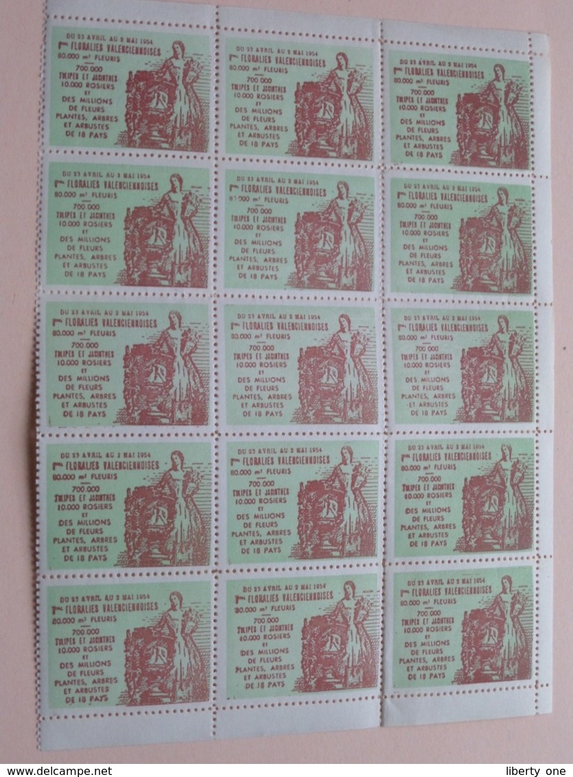 Floralies Valenciennoises 1954 > 15 Timbres ( Sluitzegel Timbres-Vignettes Picture Stamp Verschlussmarken ) ! - Seals Of Generality