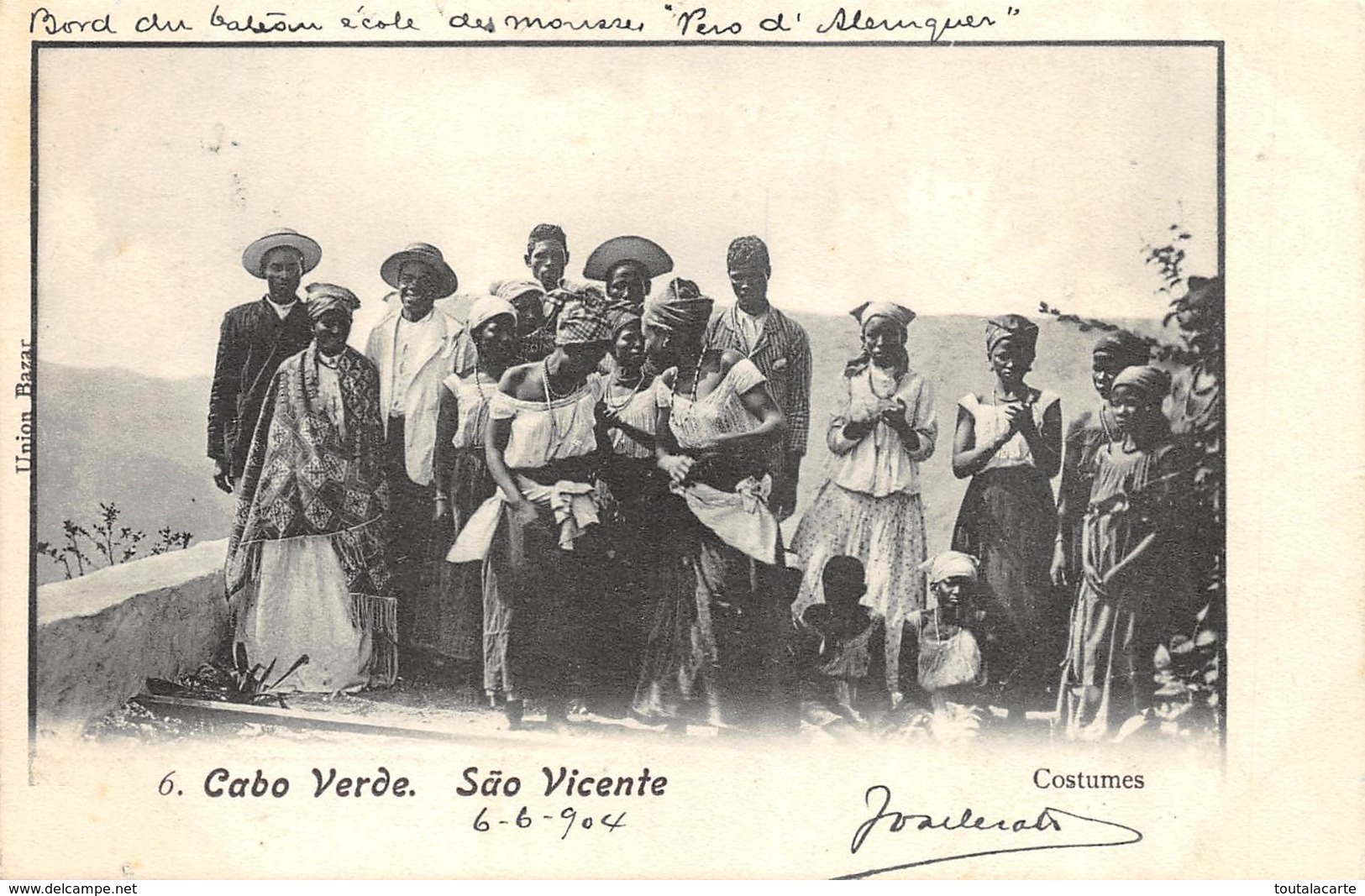 CPA CABO VERDE SAO VICENTE COSTUMES  1904 - Kaapverdische Eilanden
