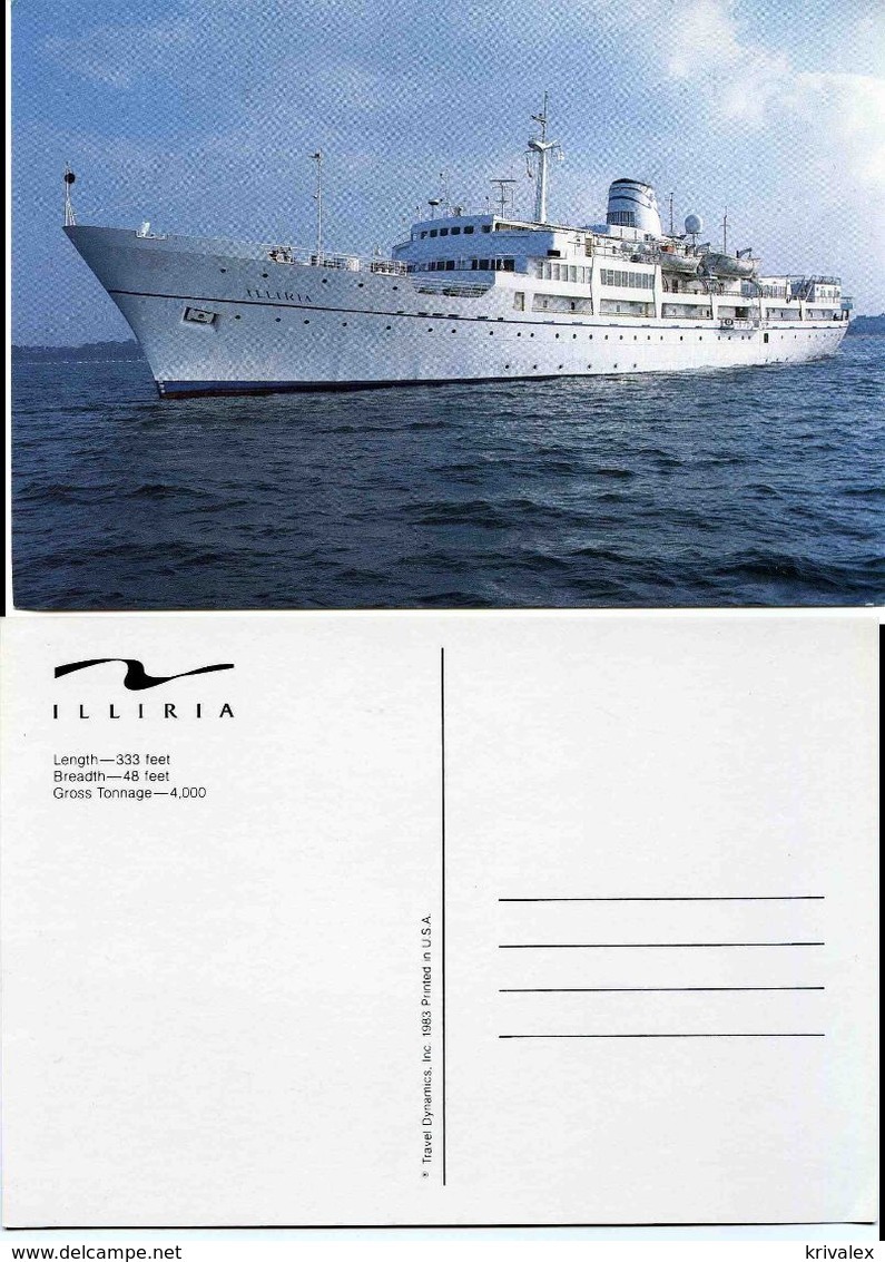 Ship Postcards - Passenger   Ship : " ILLIRIA   " Variant  Read Description - Autres & Non Classés