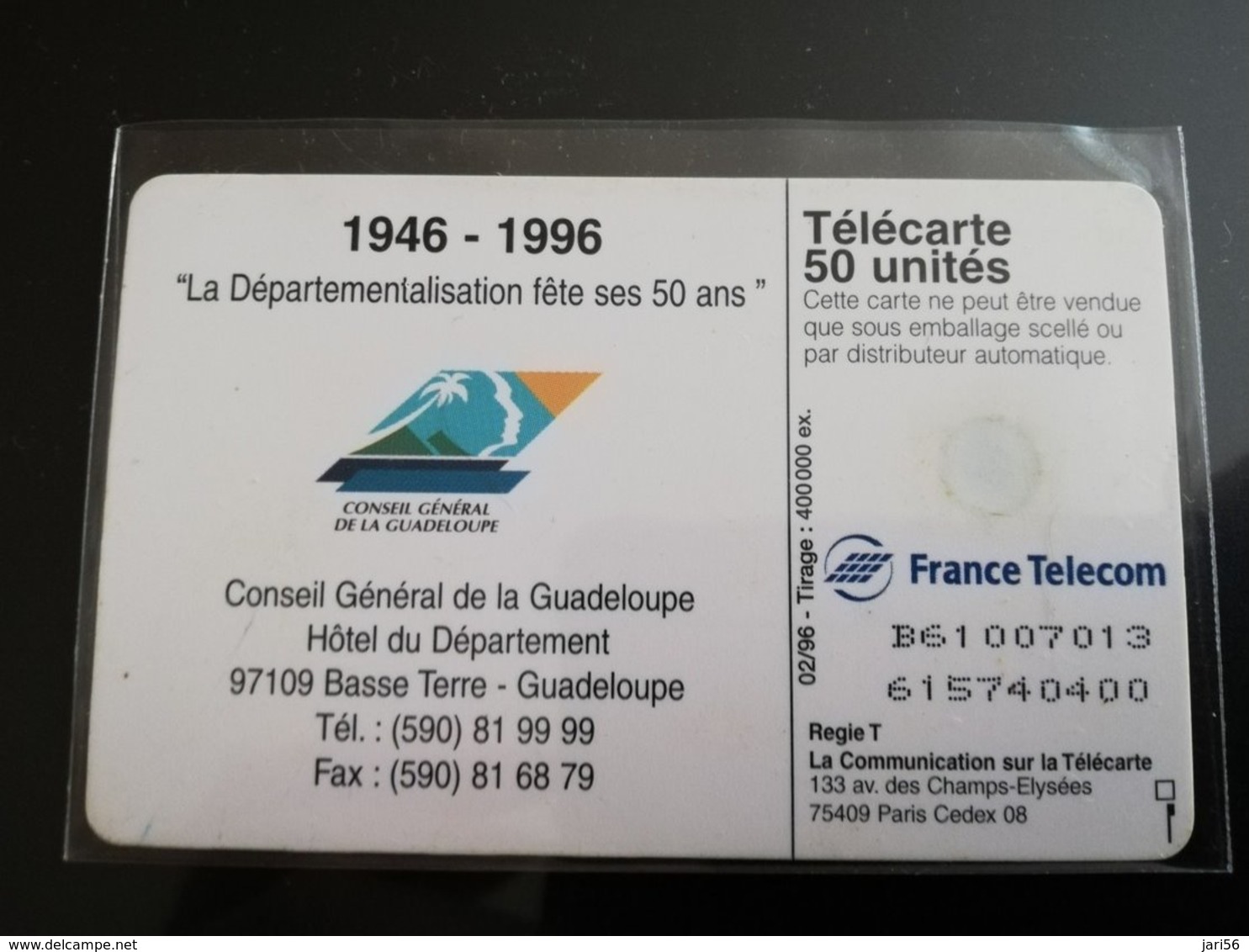 French Caribbean Phonecard St Martin CHIP Card CINQUANTENAIRE - Antillen (Frans)