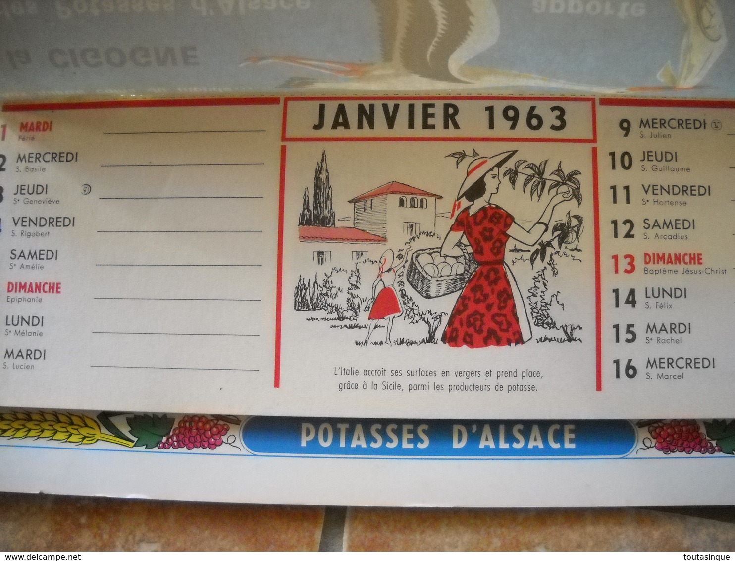 Dambach-la-ville 67 . Calendrier Publicitaire Pour Les Potasses D'alsace . 7 Photos - Formato Grande : 1961-70