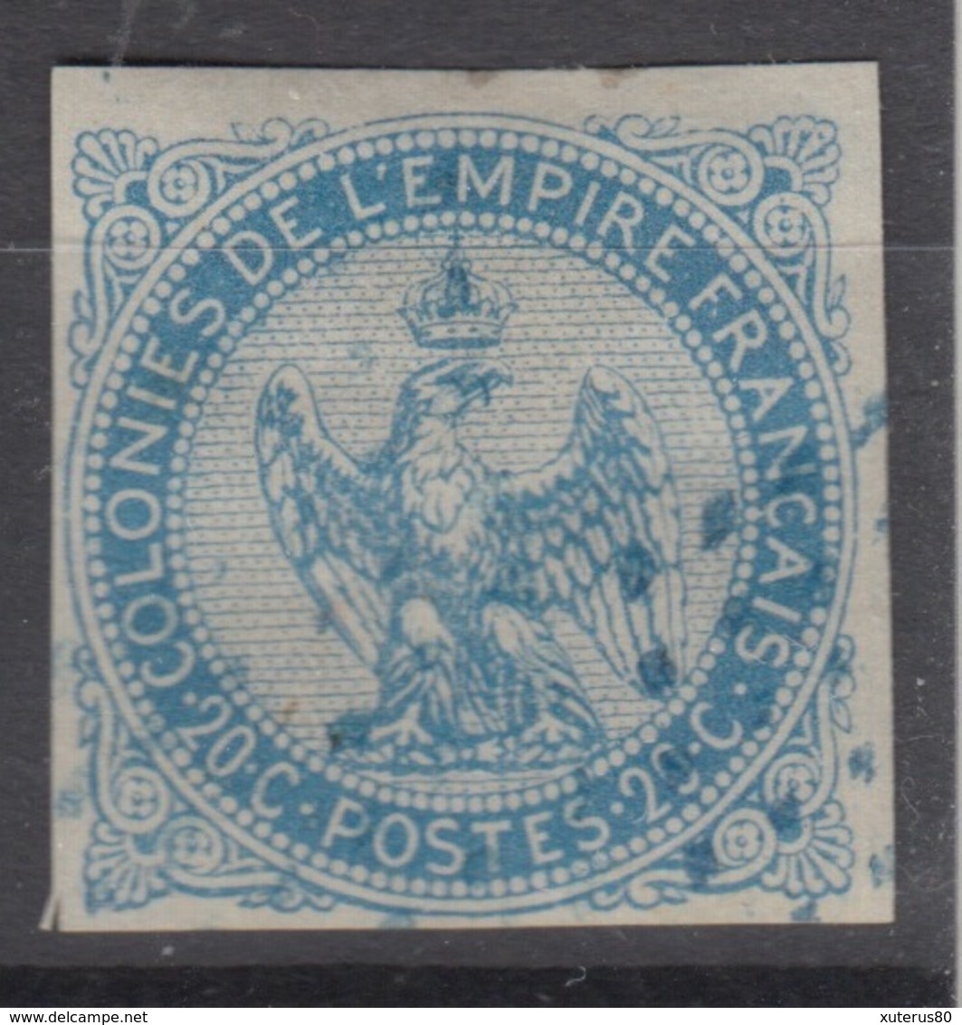 #143# COLONIES GENERALES N° 4 Oblitéré Losanges De Points Bleus (Réunion) - Aigle Impérial