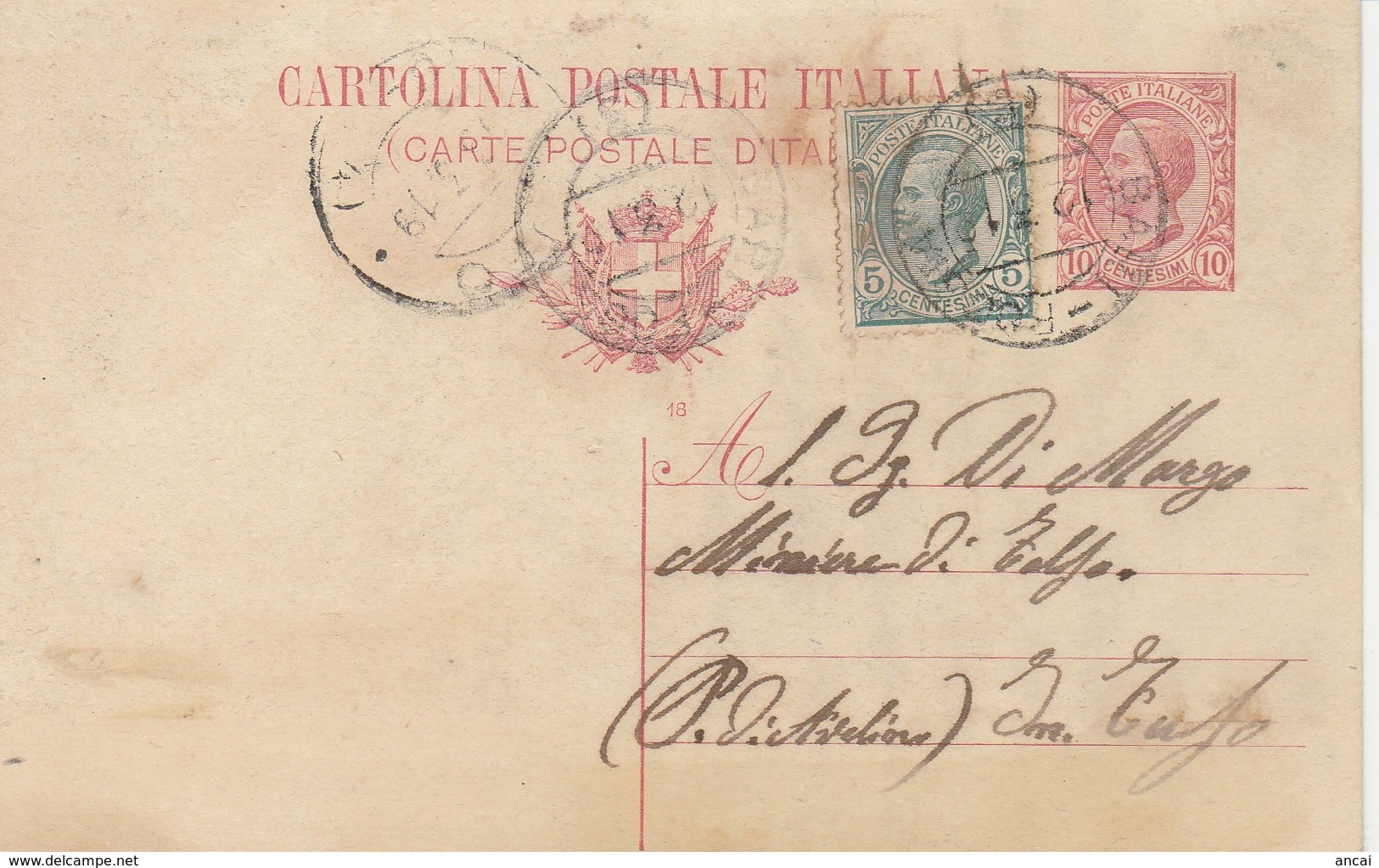 1919. Annullo Ambulante BARI - FOGGIA (3) Su Cartolina Postale,  Con Testo - Storia Postale