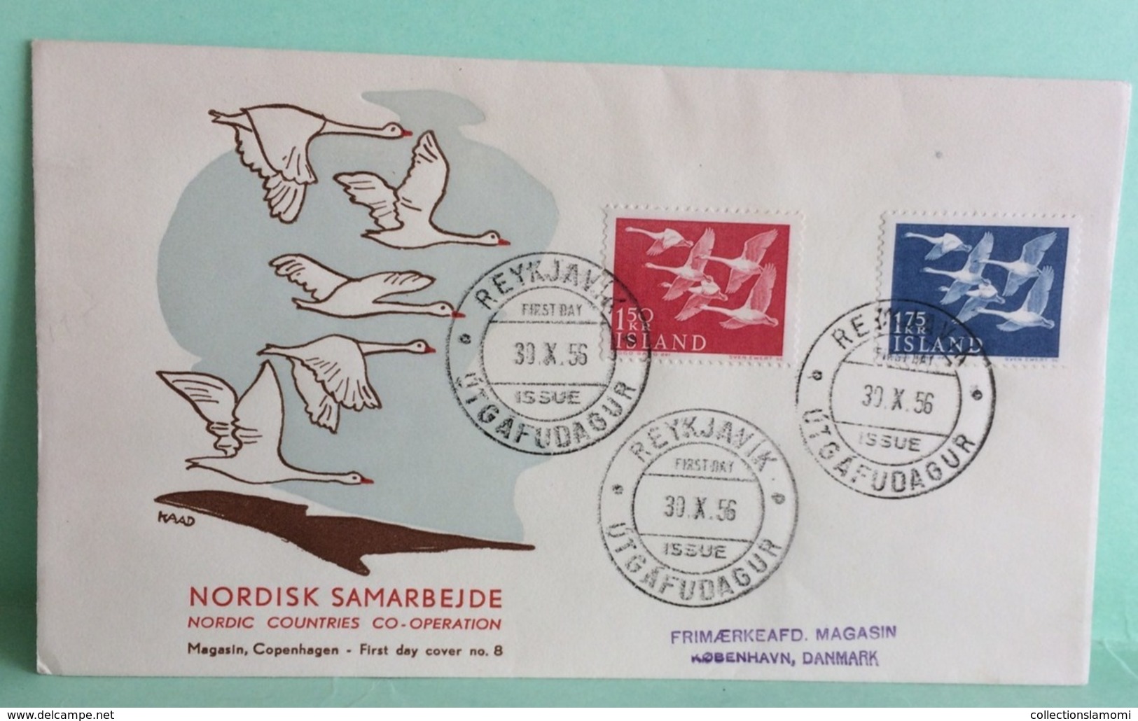 Utgàfudagur - Island - 30.10.1956 -FDC 1er Jour - Coté ..€ - FDC