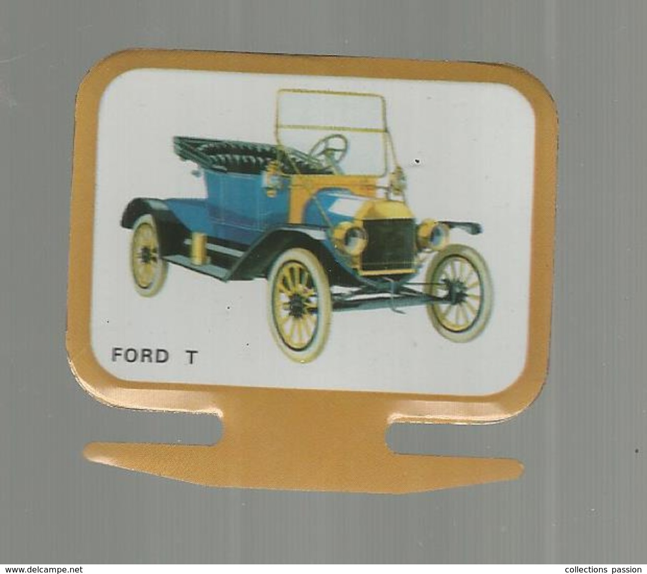 JC , Publicité MOBIL ,plaque Métal ,automobile FORD T , 2 Scans , Frais Fr 1.45 E - Plaques En Tôle (après 1960)