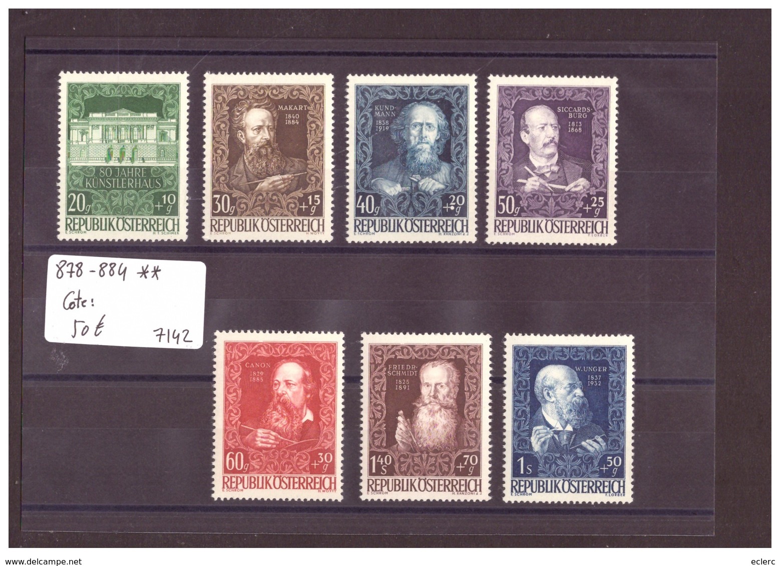 AUTRICHE - No Michel 878-884 ** ( MNH / SANS CHARNIERE ) COTE: 50 €  à10 % COTE!! - WARNING:!!NO PAYPAL! - Ungebraucht