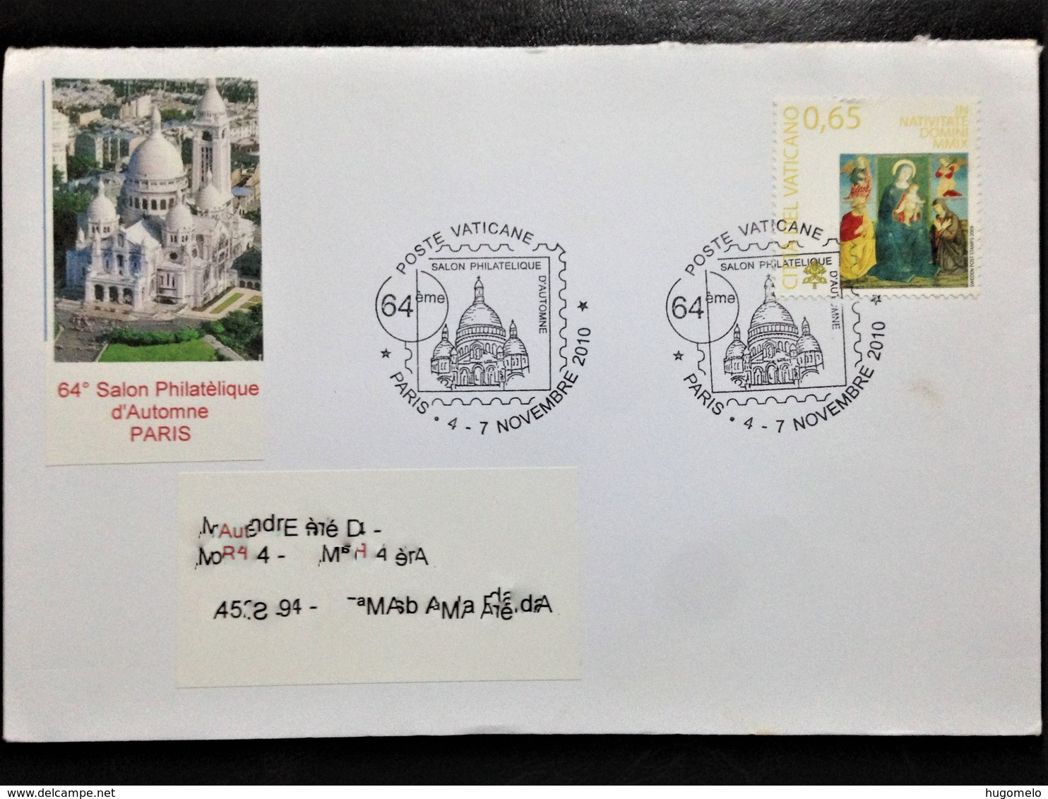 Vatican, Circulated Cover To Portugal, "Filatelic Event", "Salon Philatélique De Paris", "Architecture", "Christmas"2010 - Brieven En Documenten