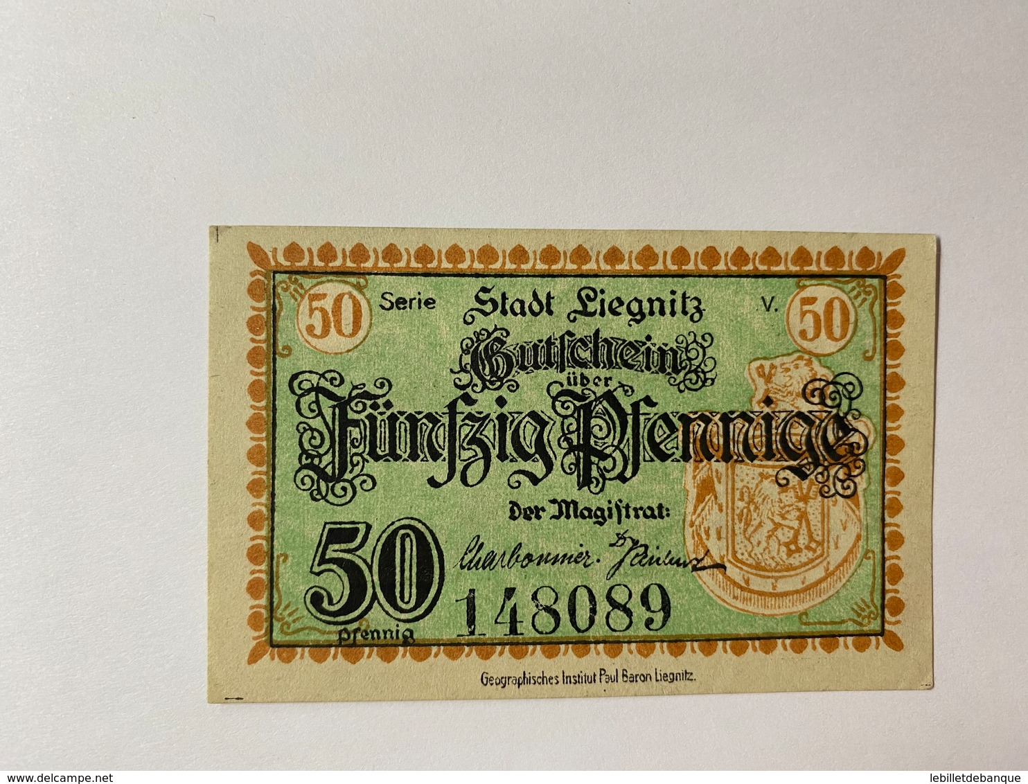 Allemagne Notgeld Liegnitz 50 Pfennig - Collections