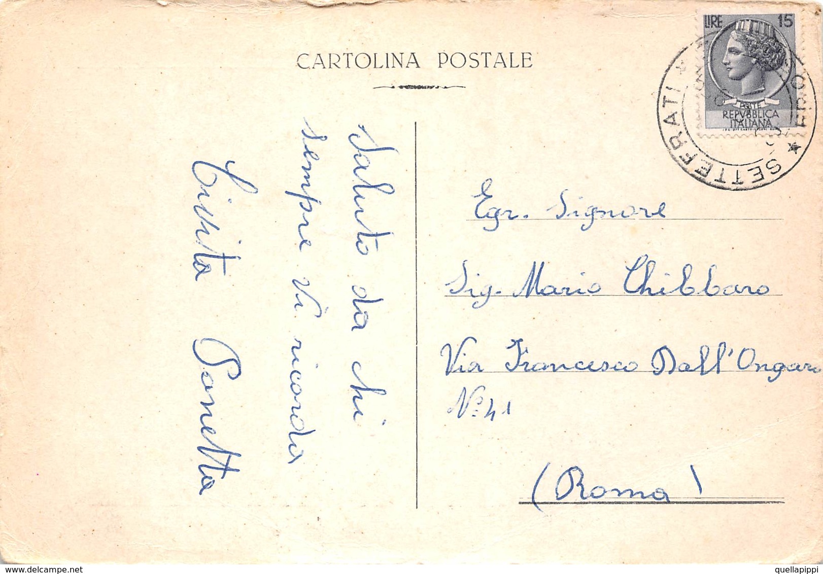 09877 "(CB) ROCCAVIVARA - UN SALUTO DAL SANTUARIO DI CANNETO - MARIA SS." EFFIGE, SANTUARIO.  CART  SPED 1956 - Campobasso