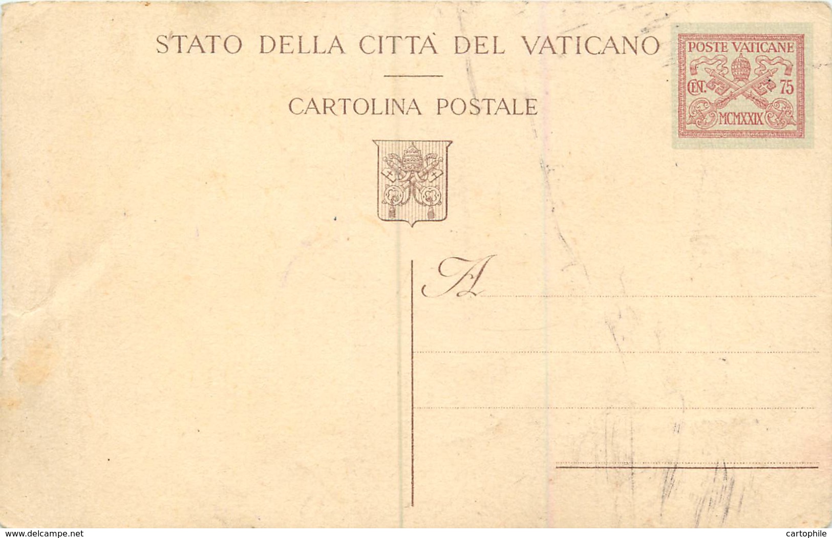Vatican - Entier Postal  75c - Postal Stationeries