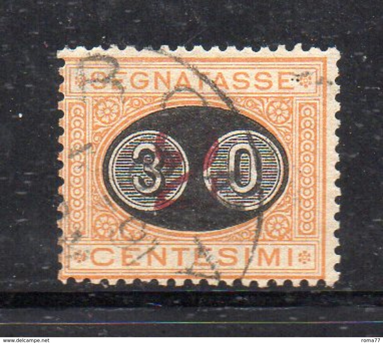 T1023 - REGNO 1890 , Sassone Segnatasse 30/2 Cent N. 19  Usato  (M2200). MASCHERINE - Strafport