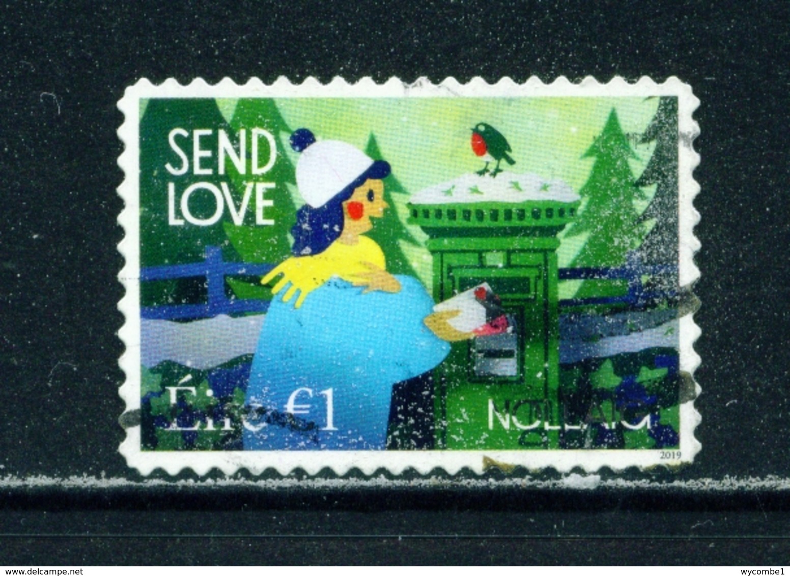 IRELAND  -  2019 Christmas Self Adhesive Booklet Stamp Used As Scan - Used Stamps