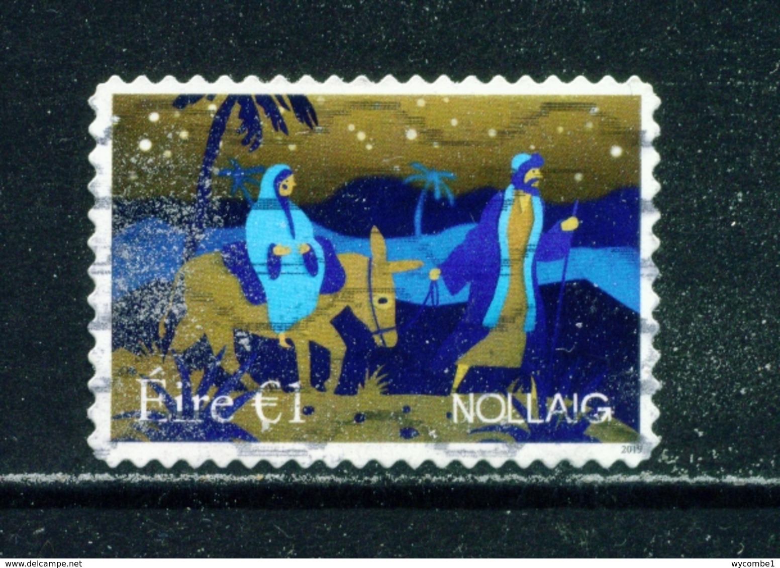 IRELAND  -  2019 Christmas Self Adhesive Booklet Stamp Used As Scan - Used Stamps