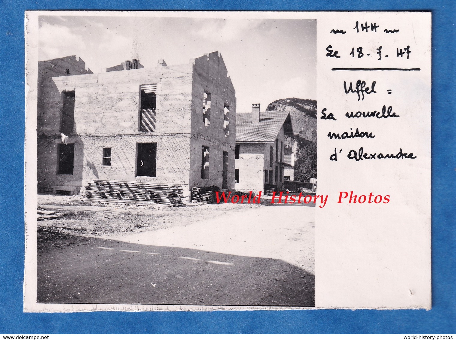 Photo Ancienne Snapshot - UFFEL ( Ain )- Belle Maison En Construction - 1947 - Architecture Dortan Epercy - Lieux