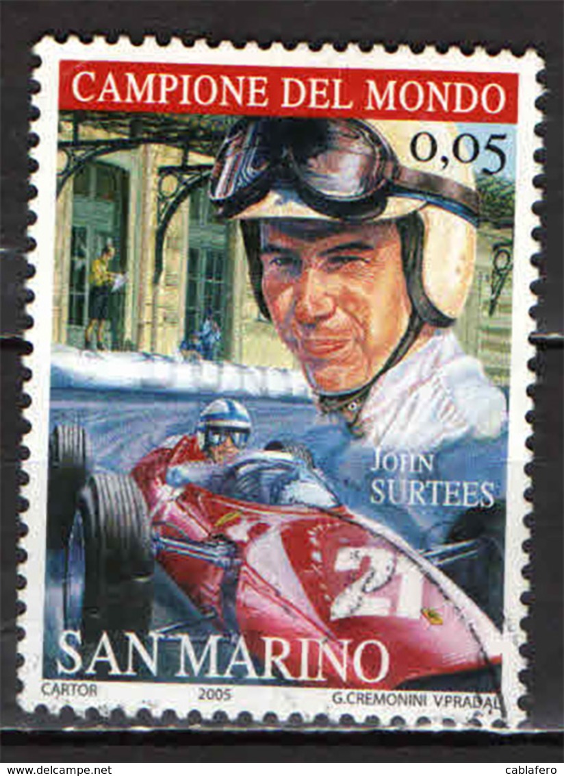 SAN MARINO - 2005 - CAMPIONI DI FORMULA 1: JOHN SURTEES - USATO - Gebraucht