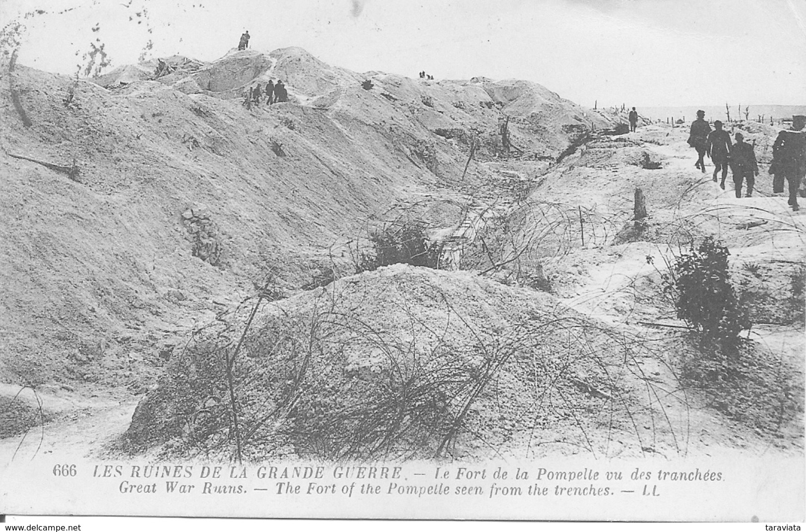 FORT DE POMPELLE VU DES TRANCHÉES Militaria Guerre 1914-1918 - Guerre 1914-18