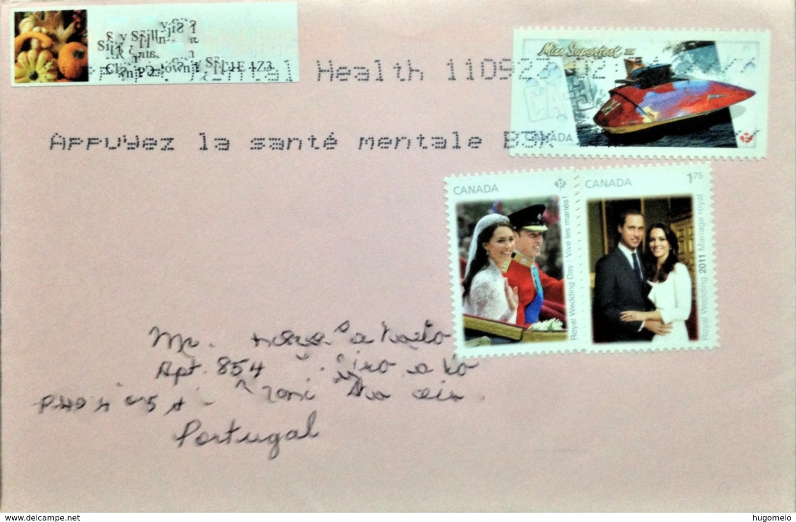 Canada, Circulated Cover To Portugal, "Monarchy", "British Royal Wedding Day", 2011 - Covers & Documents