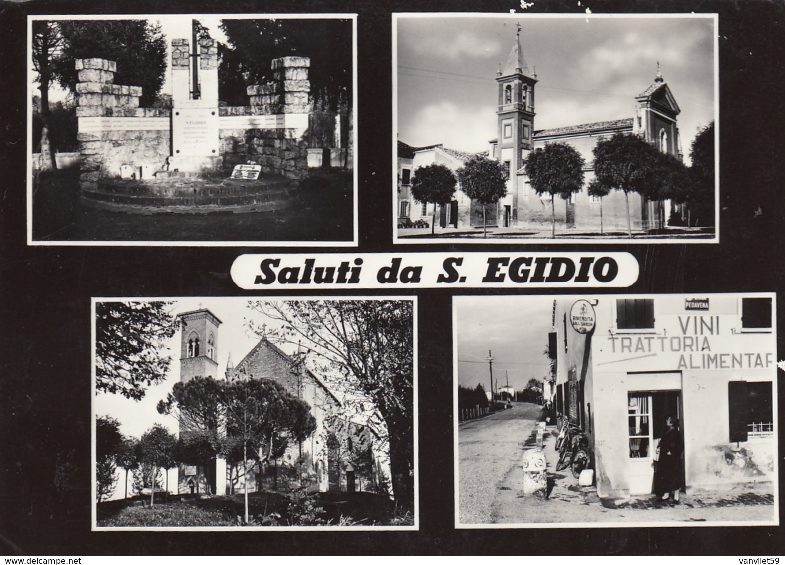 SANT'EGIDIO-FERRARA-SALUTI DA-INSEGNA BIRRA =PEDAVENA=RIVENDITA=SALI E TABACCHI=-CARTOLINA FOTO-VIAGGIATA IL 7-7-1958 - Ferrara