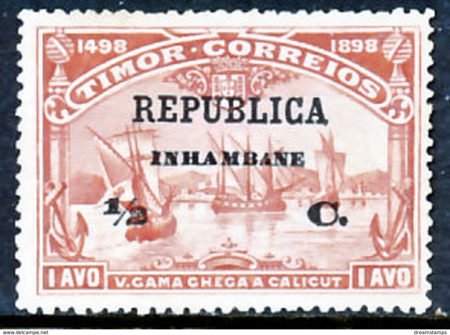 !										■■■■■ds■■ Inhambane 1913 AF#64(*) Vasco Da Gama On Timor 1/2 (x12893) - Inhambane