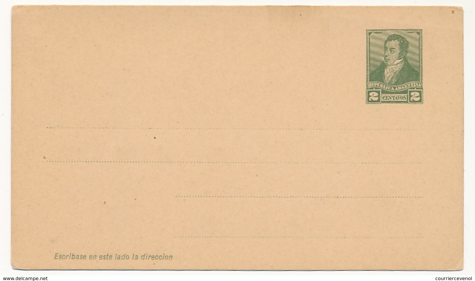 ARGENTINE - Entier Postal - Carte Postale 2 C Vert - Enteros Postales