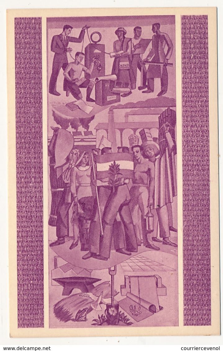 ARGENTINE - 7 Entiers Postaux - CP 4c Vert Guillermo Brown - Illustrés Exposition Postes Télécoms 1949 - Rose/violet - Entiers Postaux