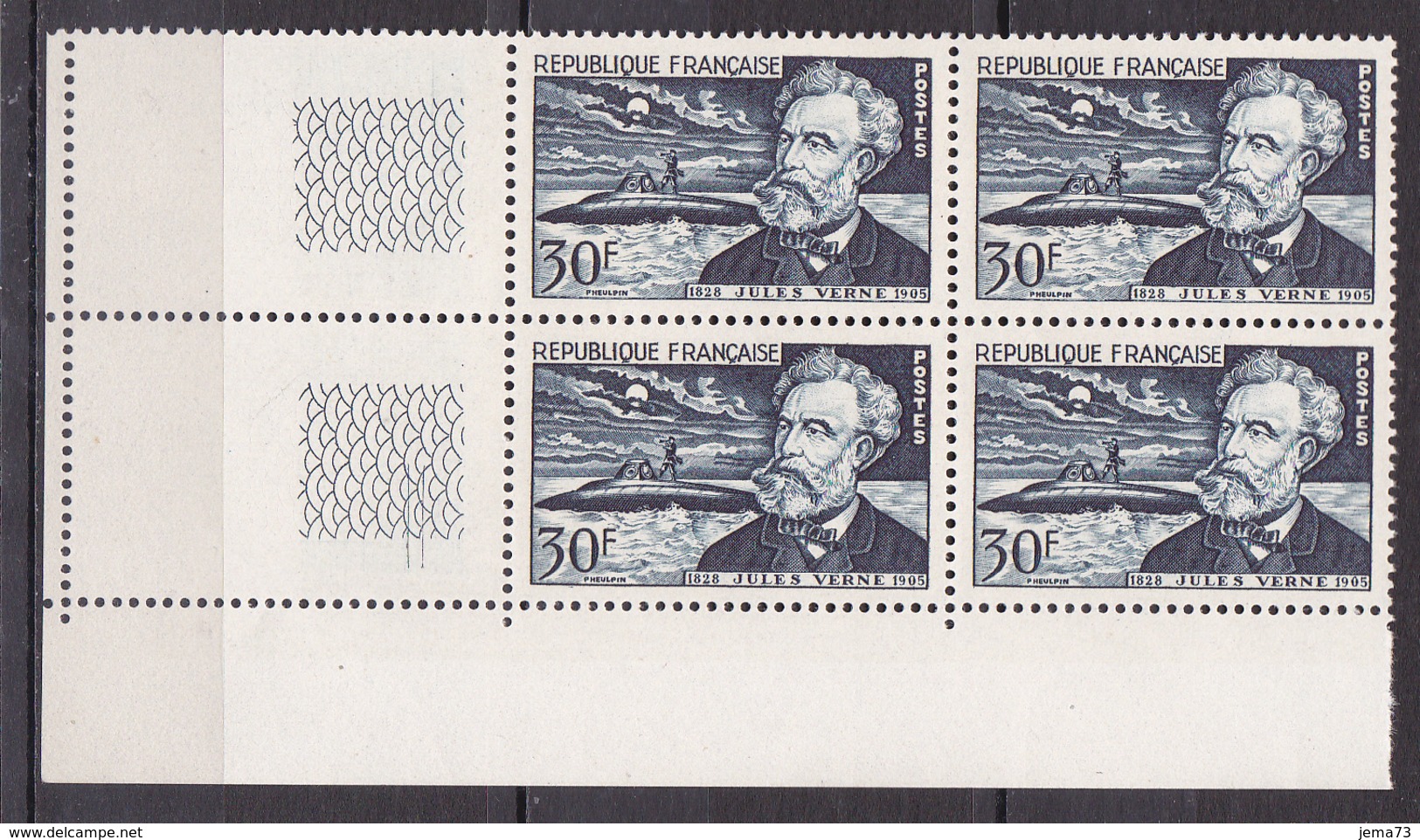 N° 1026 Cinquantenaire De La Mort De Jules Vernes: Beau Bloc De 4  Timbres Neuf Impeccable - Nuovi