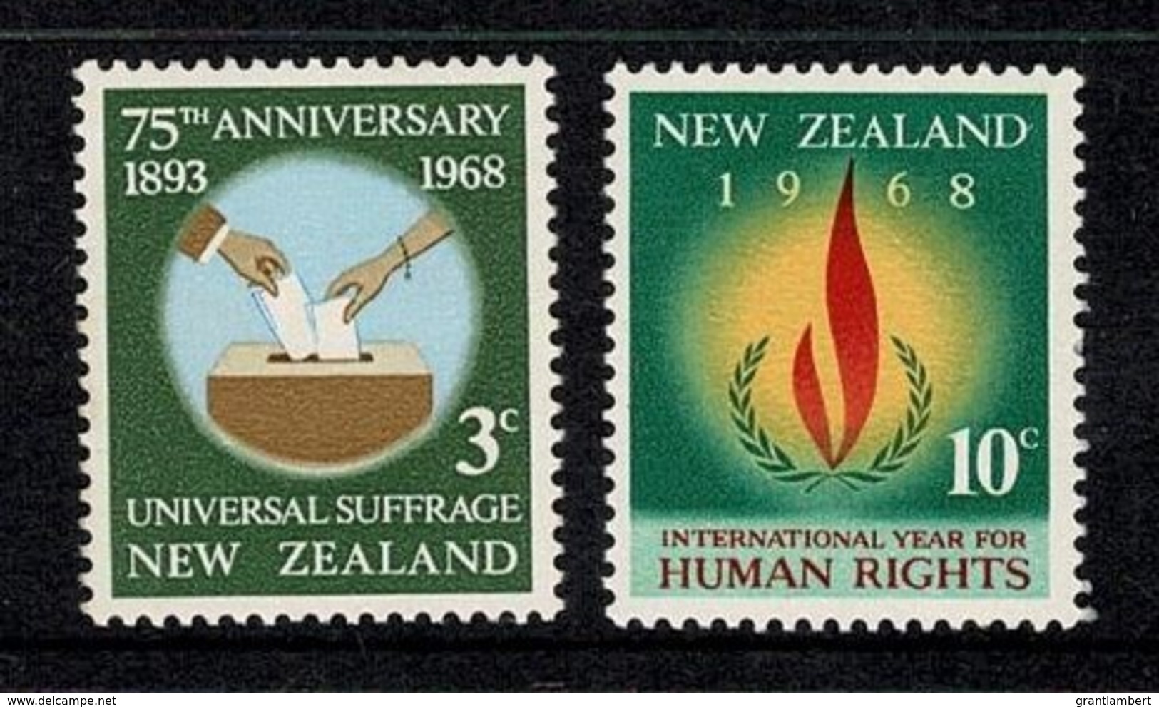 New Zealand 1968 Universal Suffrage & Human Rights MNH - - Unused Stamps