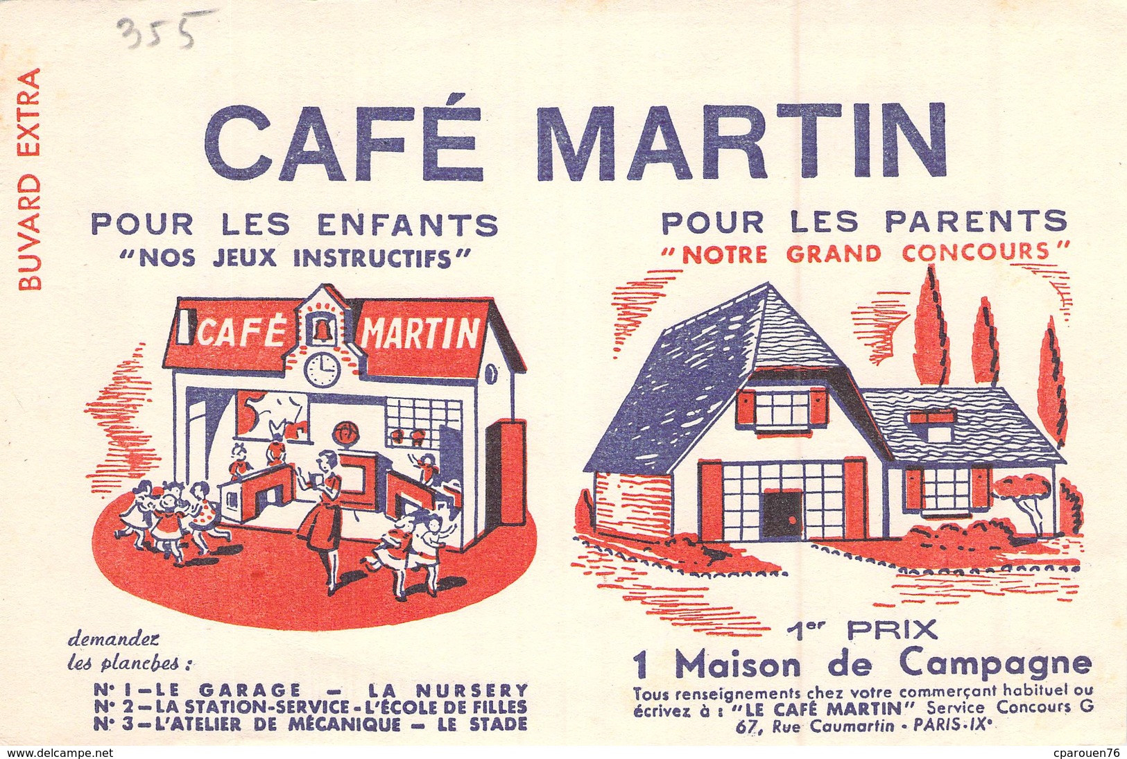Ancien Buvard Collection Café Martin - Café & Thé