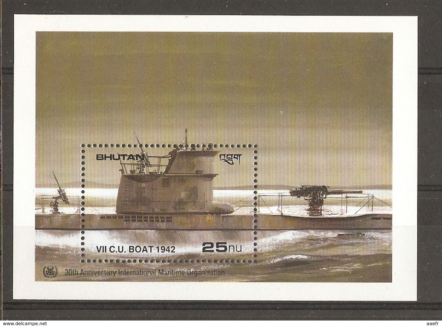 Bhoutan 1989 - U Boat  - Bloc 177 MNH - Bhutan