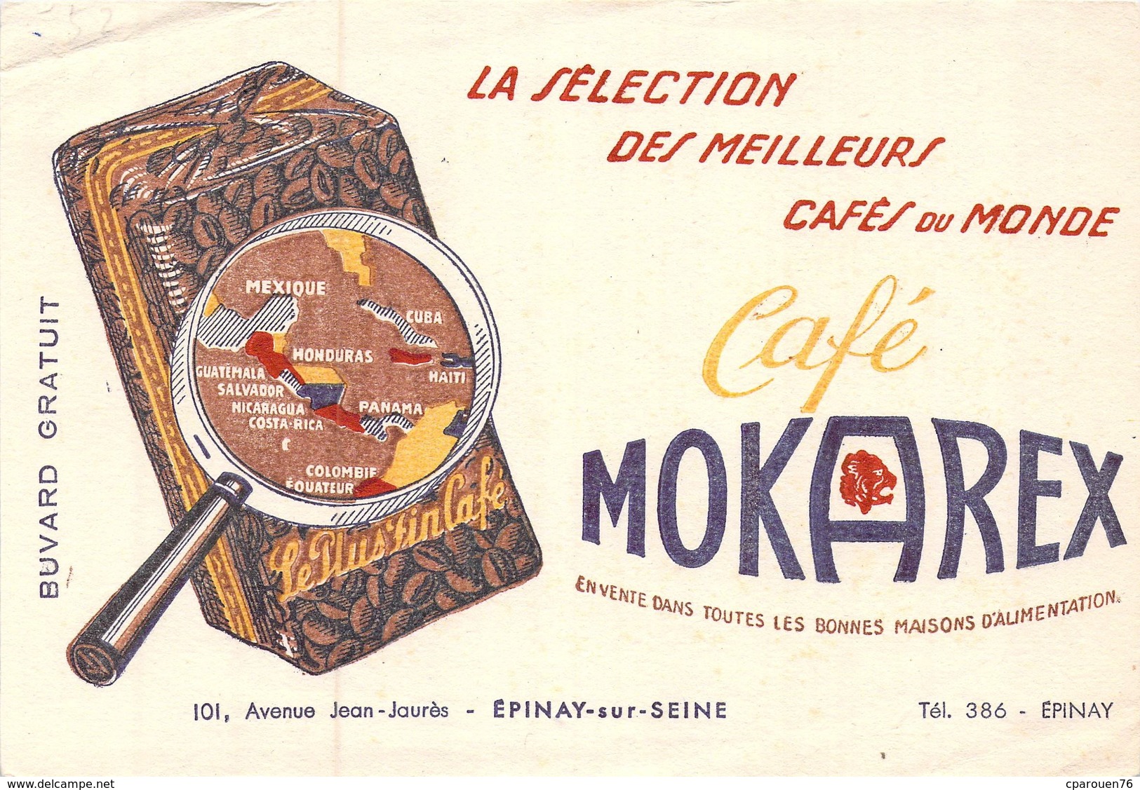 Ancien Buvard Collection Café Mokarx 101 Avenue JEAN JAURES EPINAY SUR SEINE - Café & Thé