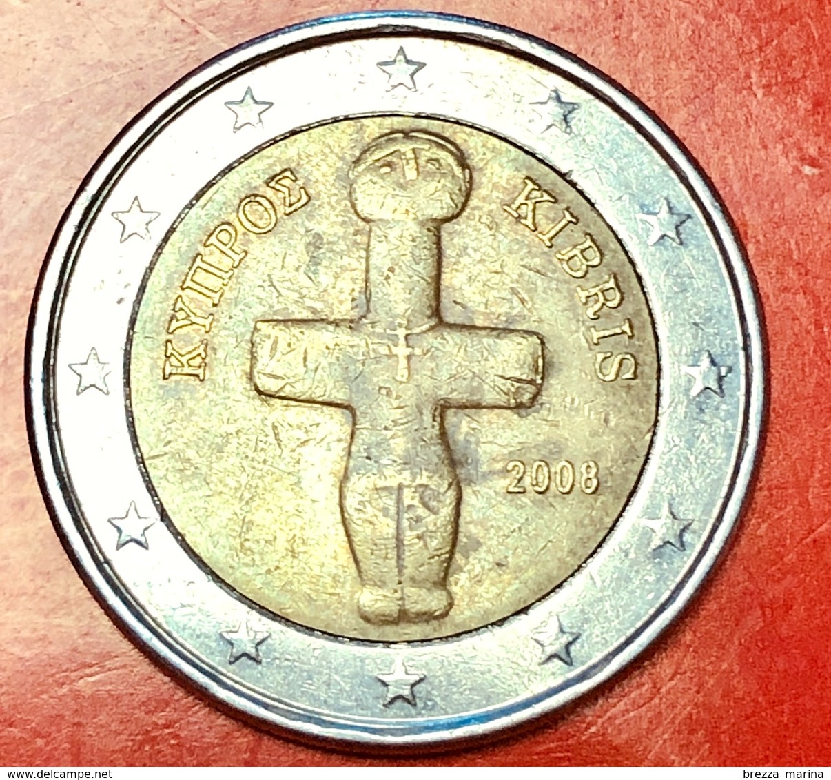 CIPRO - 2008 - Moneta - Idolo Cruciforme Del Periodo Calcolitico (3000 A.C.) - Euro - 2.00 - Cipro