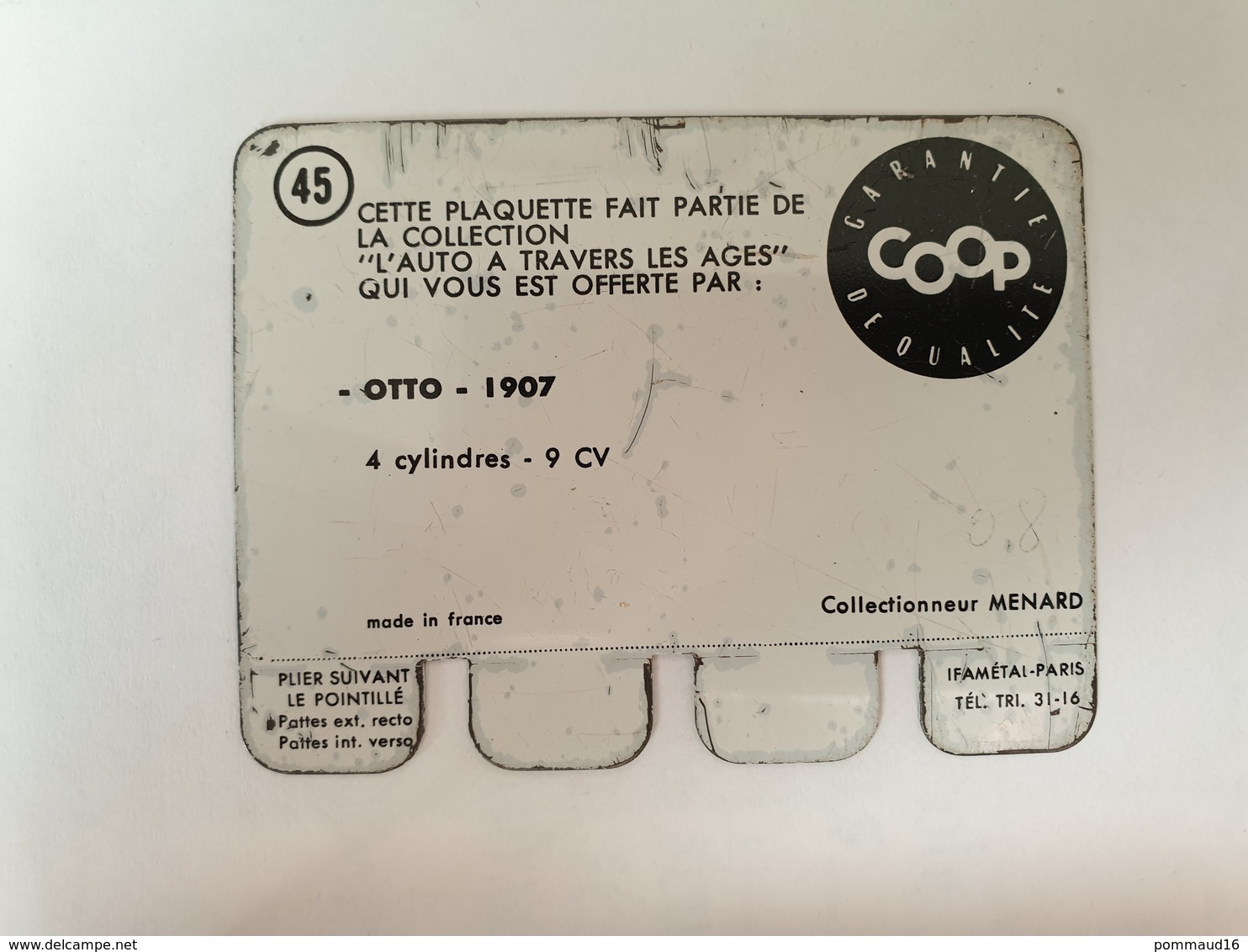 Otto 1907 - Collection L'Auto à Travers Les âges N°45 - Plaques En Tôle (après 1960)