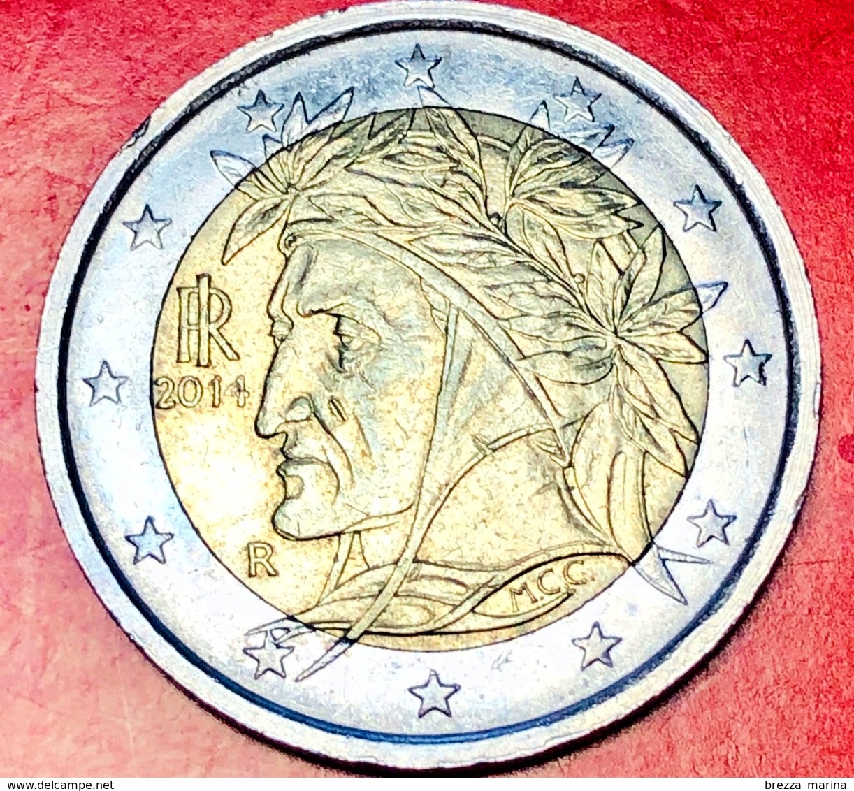 ITALIA - 2014 - Moneta - Dante Alighieri, Dipinto Da Raffaello - Euro - 2.00 - Italia