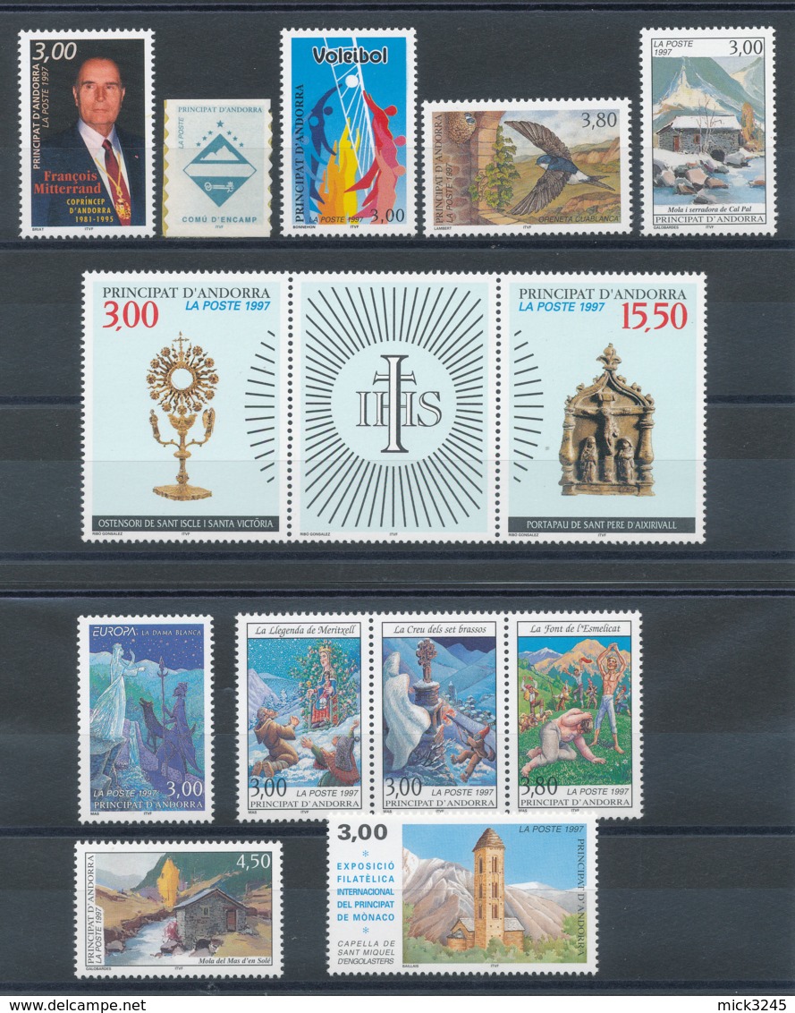 Andorre, Année Complète 1997 - N° 484 à N° 496** Soit 13 Timbres - Années Complètes