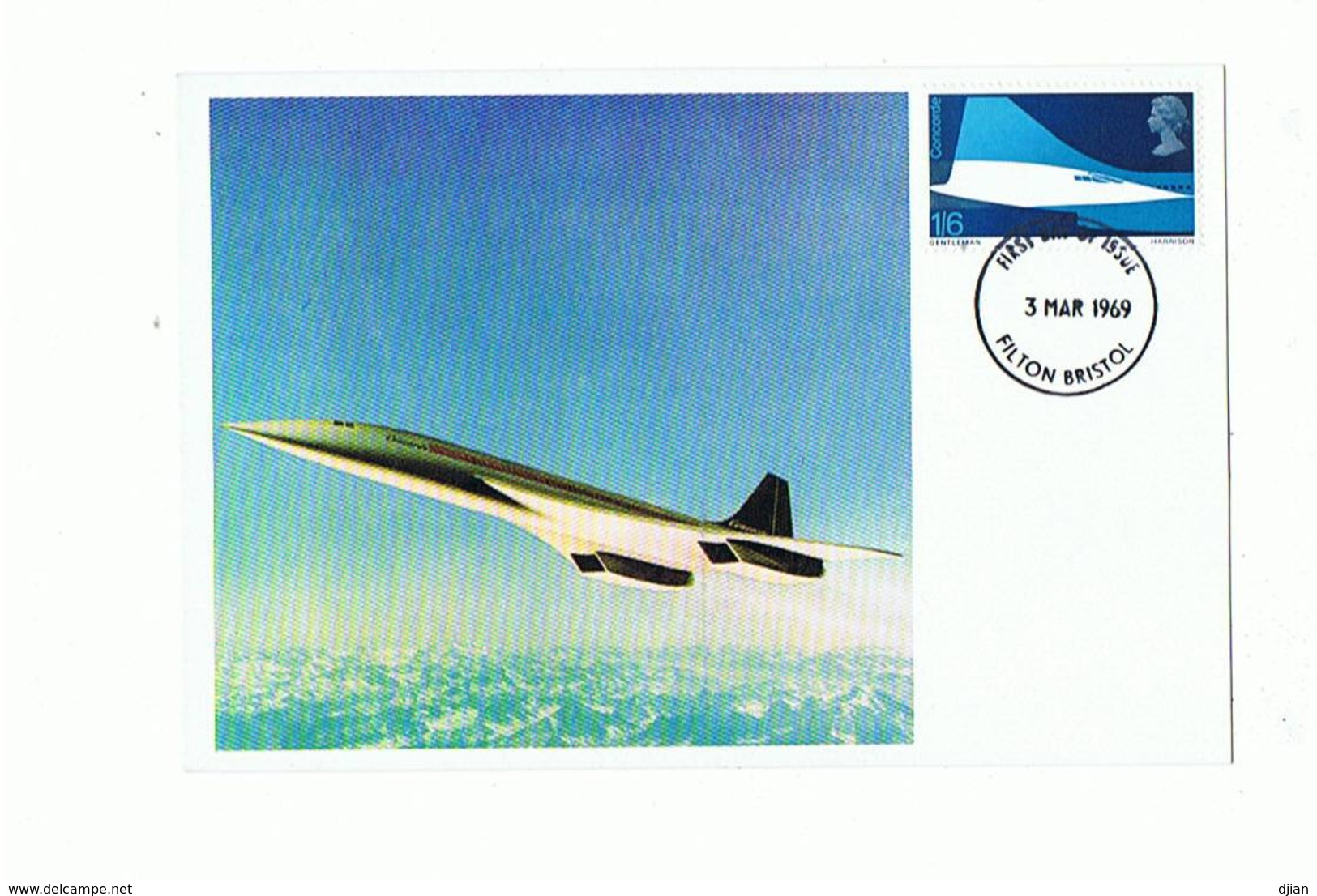 GRANDE BRETAGNE 3 CARTES CONCORDE 1969 - Lettres & Documents