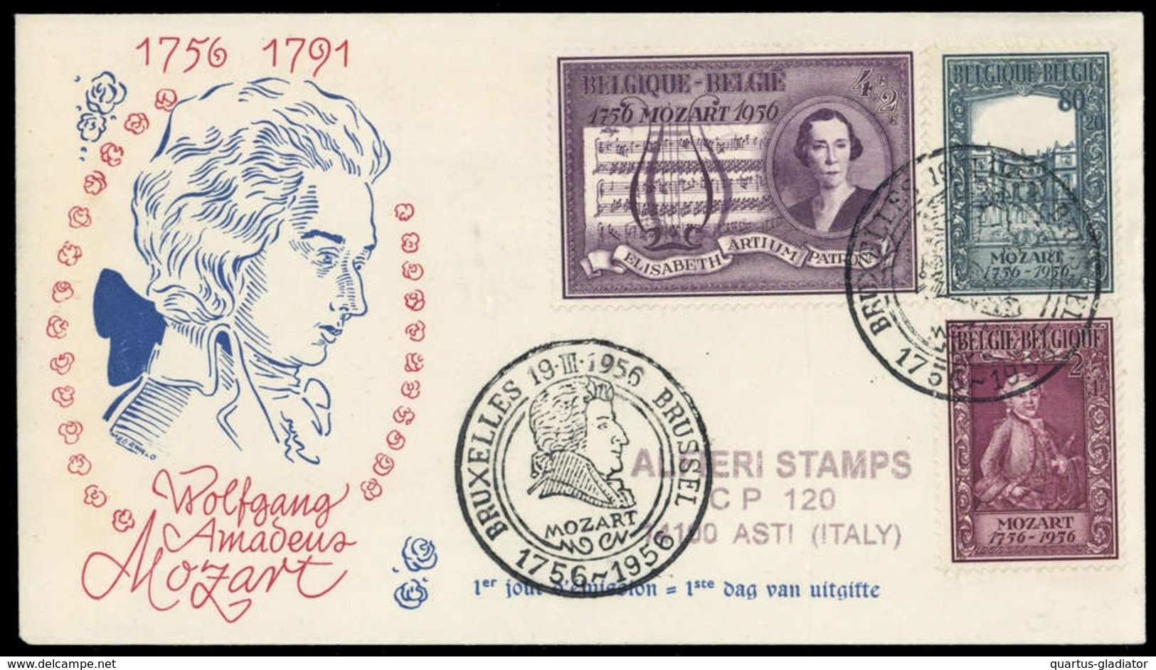 1956, Belgien, 1036-1038, FDC - Sonstige & Ohne Zuordnung