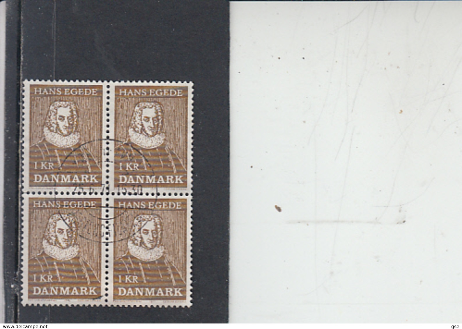 DANIMARCA  1971 -Unificato  518°  (quartina) -  Scoperta Groenlandia - Usati