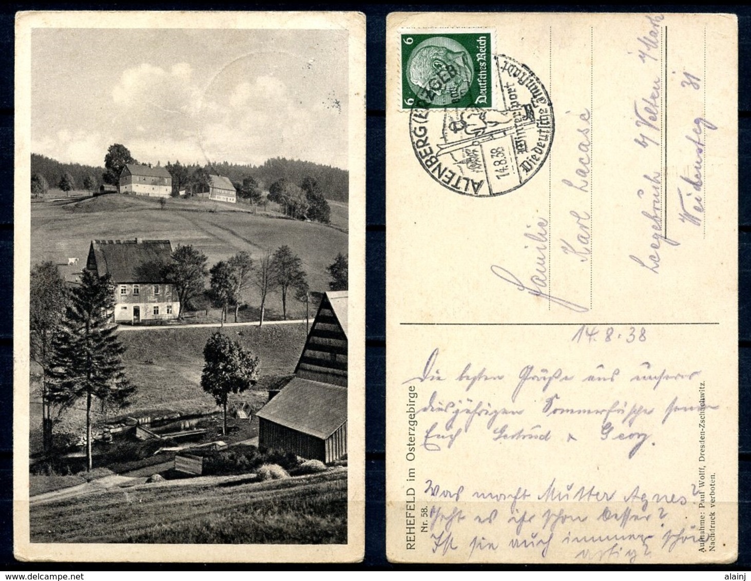 CP  --  Rehefeld Im Osterzgebirge  --  Zaunhaus Altenberg  --  Blick Auf...   --  1938 - Rehefeld