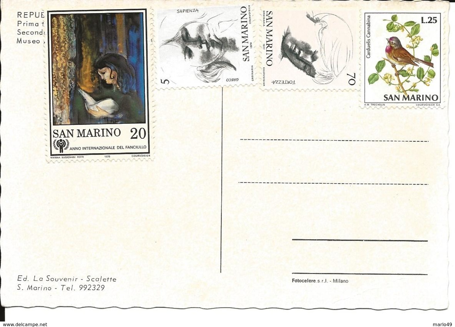 PK. SAN MARINO - ZEGELS MI NR 1182-1979 /NR1162-1978/ NR1133 -1977 / NR1009 -1972 - Lettres & Documents